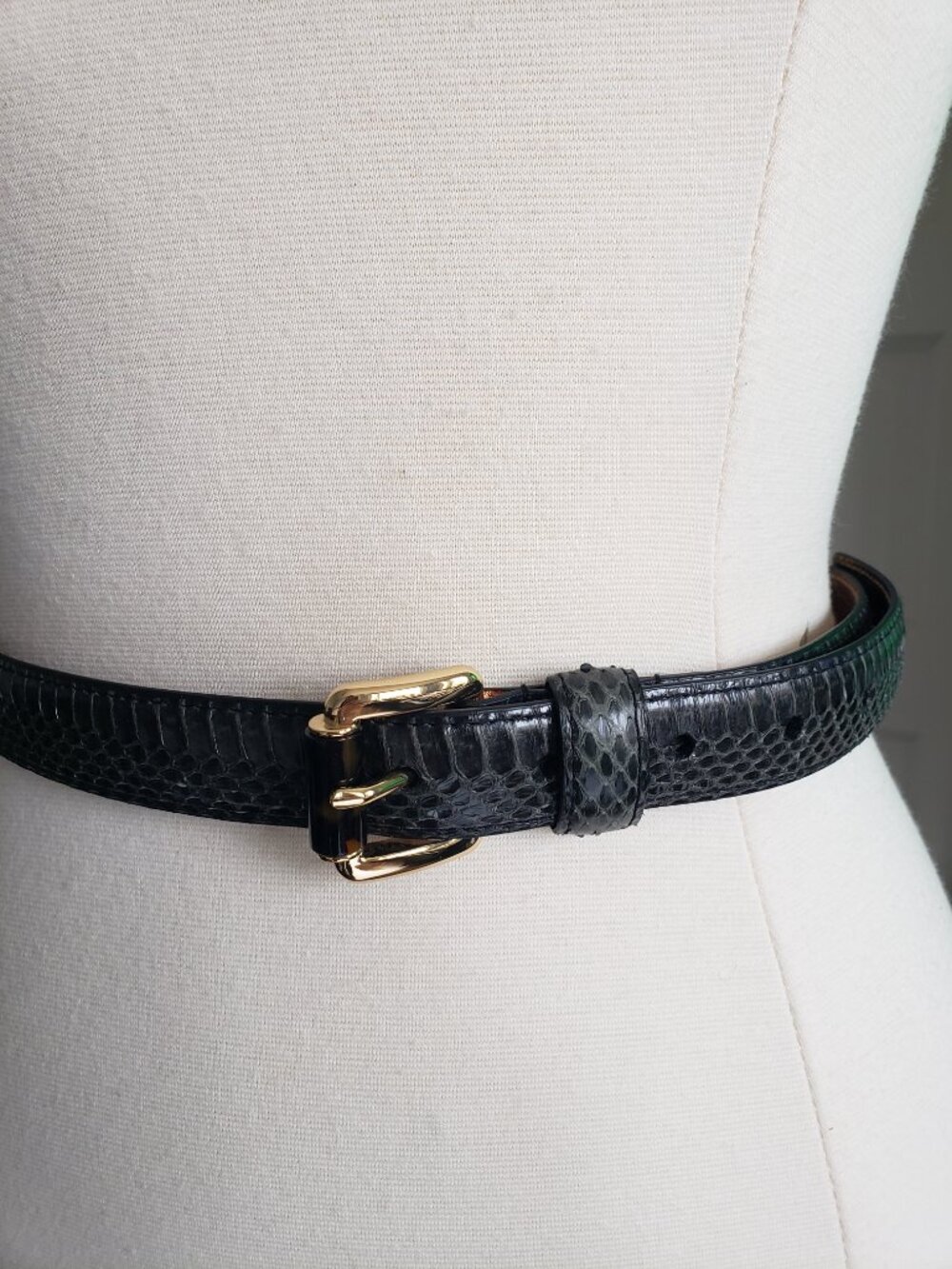 Michael Kors Python Snakeskin Embossed Leather Green Belt